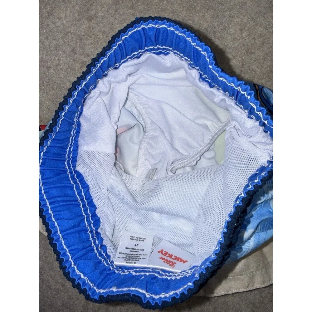 Disney Junior Mickey Mouse Aloha Swim Trunks Boys 2T Blue Drawstring Lined